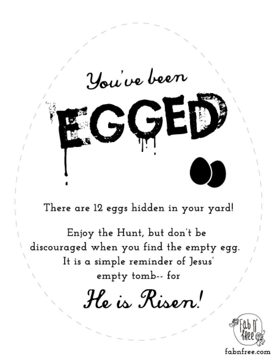 You ve Been Egged A Free Printable Fab N Free