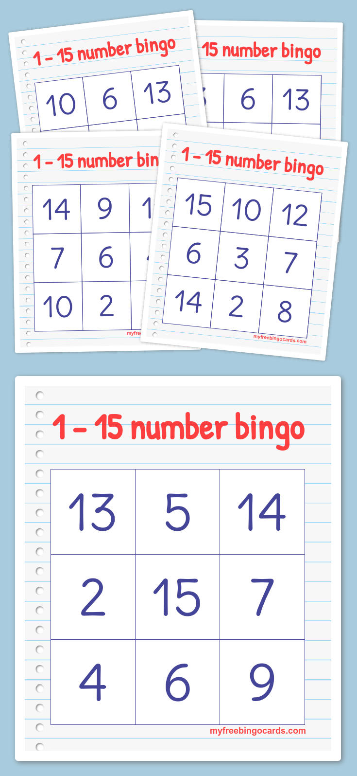1 15 Number Bingo Numbers Preschool Numbers 