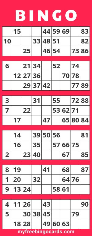 1 90 Number Bingo In 2020 Free Printable Bingo Cards