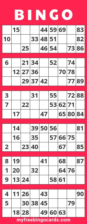1 90 Number Bingo In 2021 Free Printable Bingo Cards 