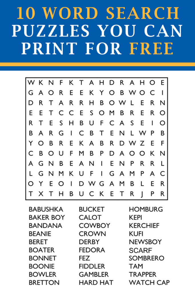 10 Free Word Search Puzzles You Can Print In 2020 Free