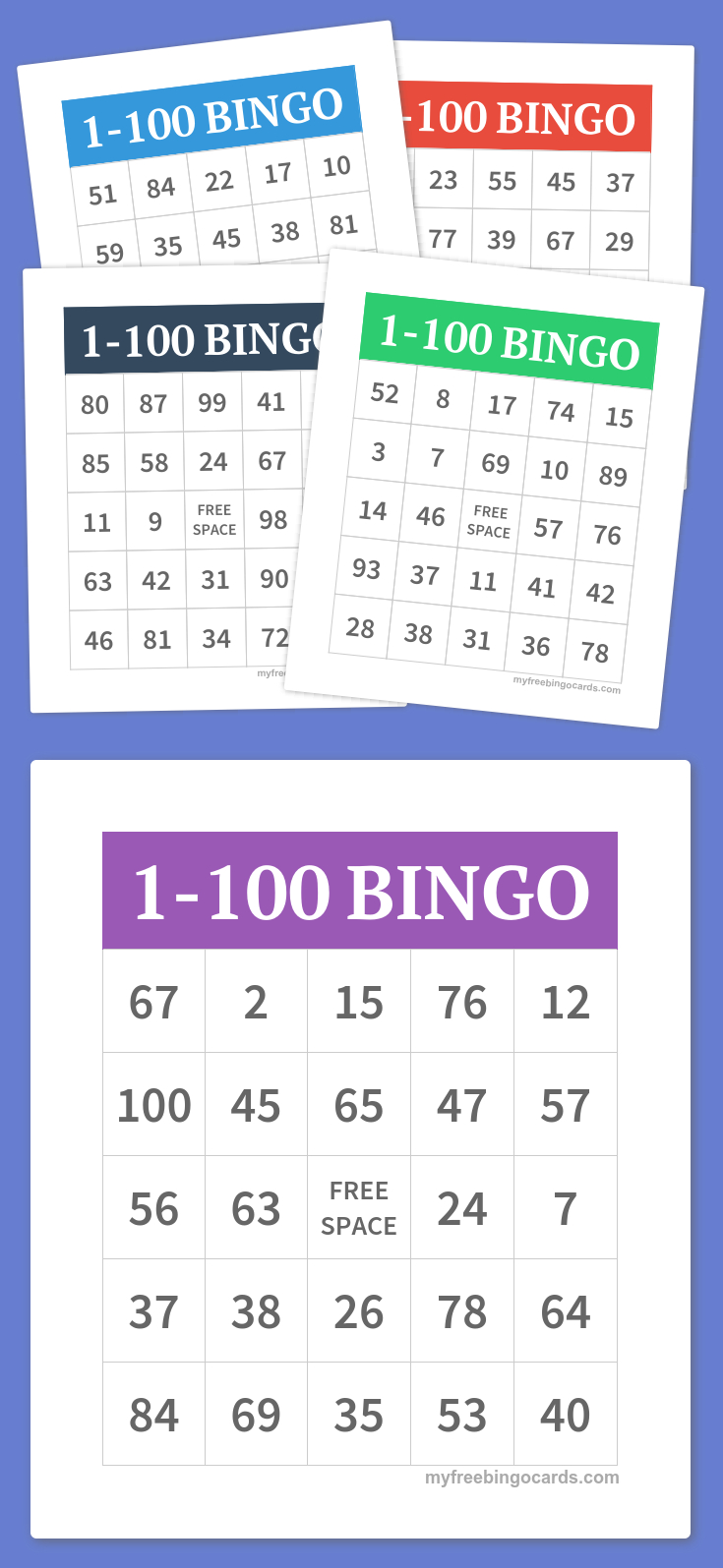 100 Free Printable Bingo Cards Printable Bingo Cards