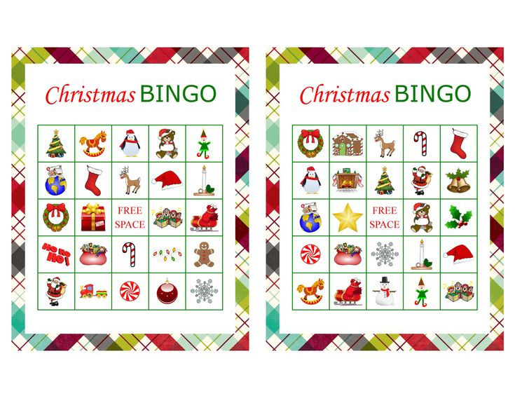 100 Printable Christmas Bingo Cards 2 Per Page Fun 
