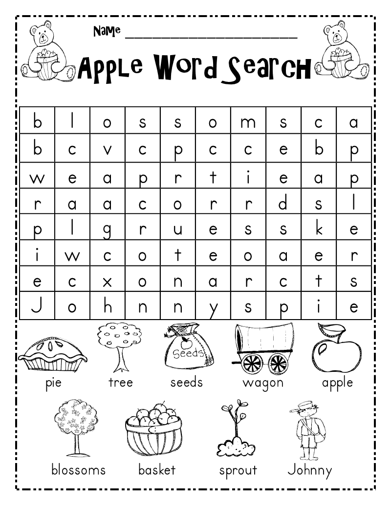 free printable word searches for 1st graders