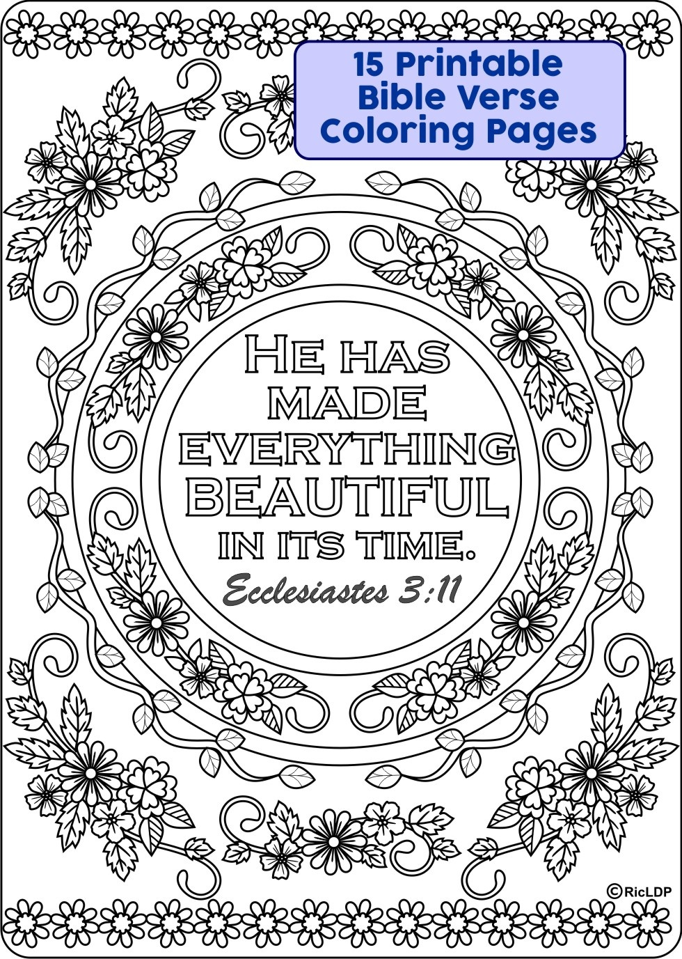 15 Printable Bible Verse Coloring Pages RicLDP Artworks 
