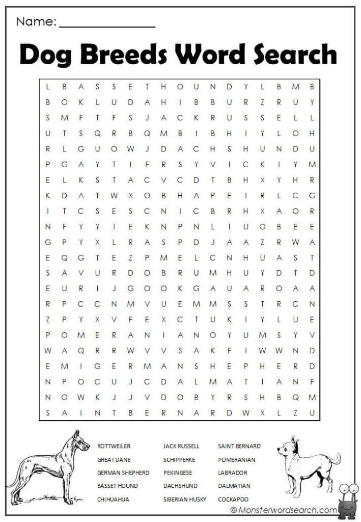 16 Informative Dog Breed Word Searches KittyBabyLove