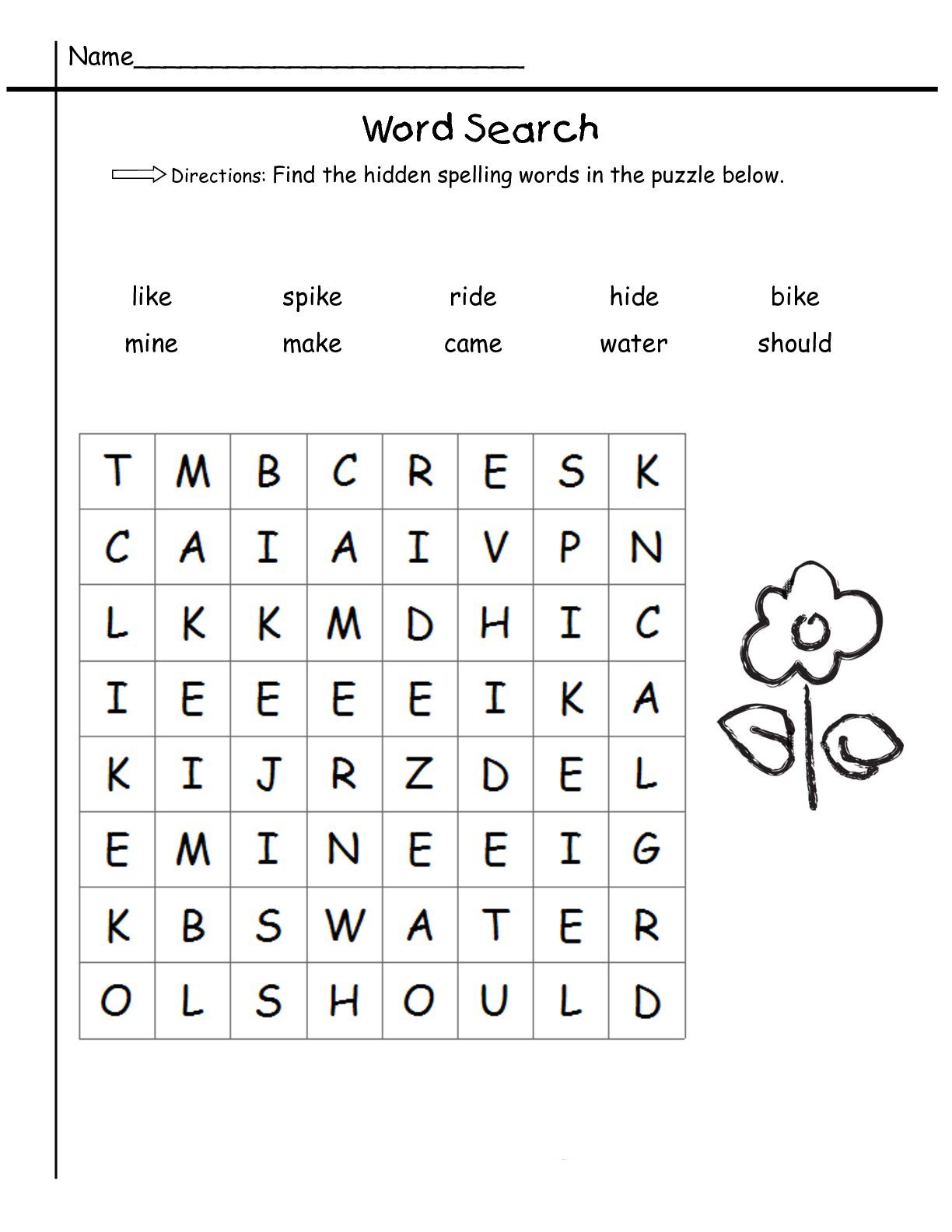 18 Pedagogic 1st Grade Word Searches KittyBabyLove