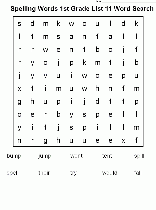 1st Grade Word Search Best Coloring Pages For Kids