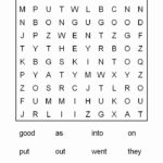 1st Grade Word Search Kindergarten Sight Words List