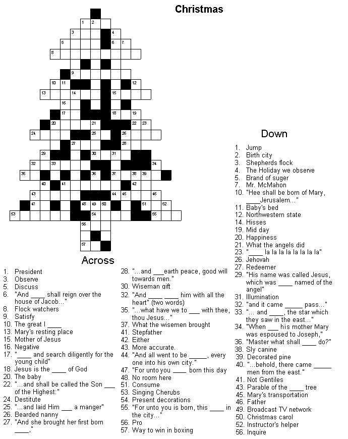 20 Fun Printable Christmas Crossword Puzzles 