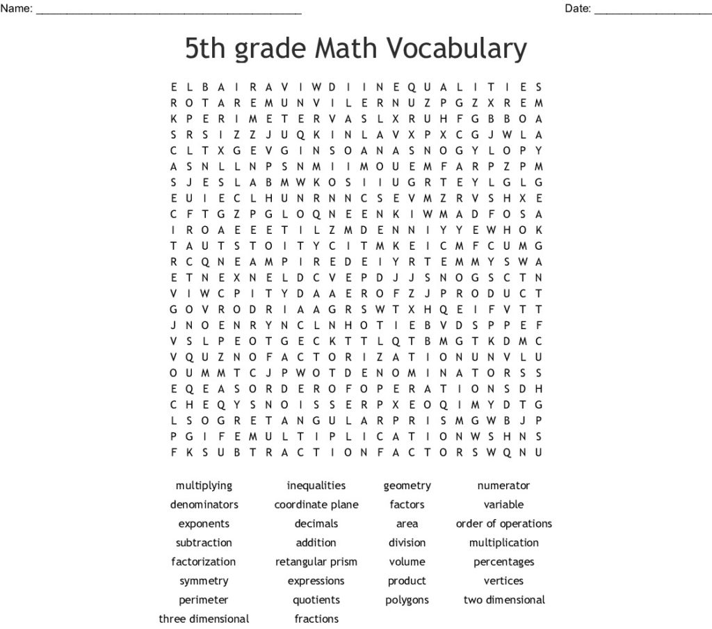 20 Thrilling 5th Grade Word Searches KittyBabyLove