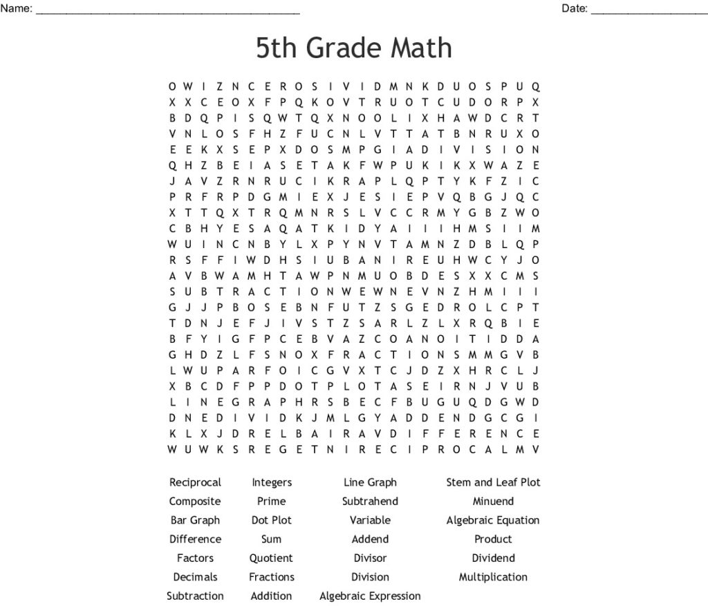 20 Thrilling 5th Grade Word Searches KittyBabyLove