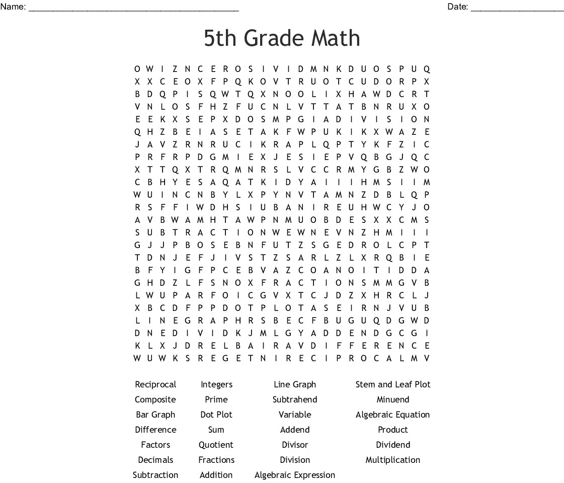 20 Thrilling 5th Grade Word Searches KittyBabyLove