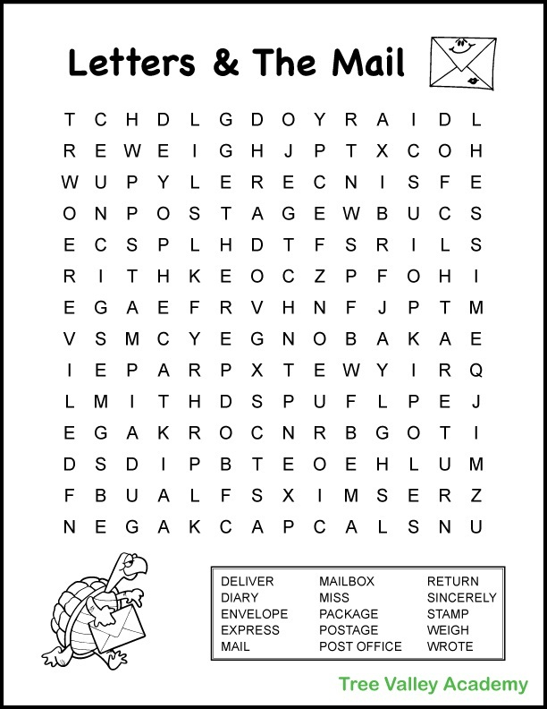 Free Printable Word Searches For 4th Graders