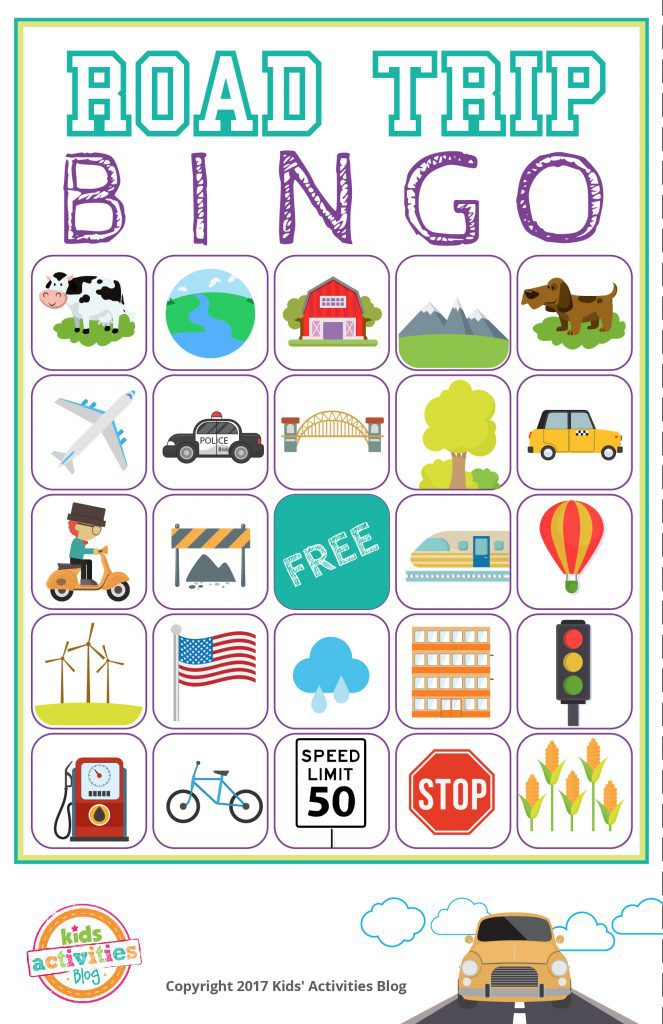 28 Amusing Road Trip Bingo Templates KittyBabyLove