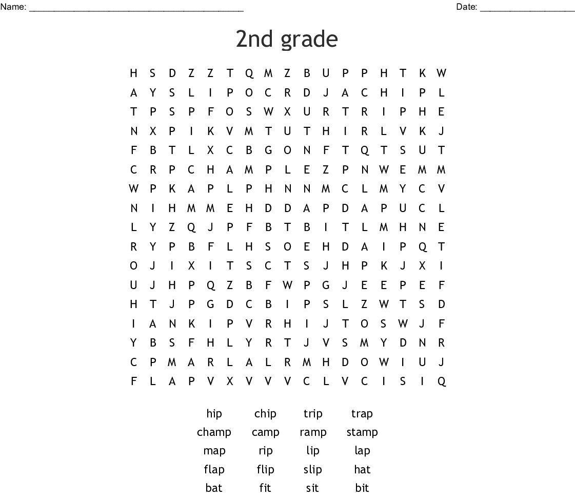 grade 2 word search printable
