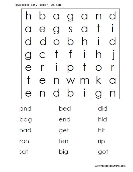 3 Letter Word Search Printable Google Search Bob Books 