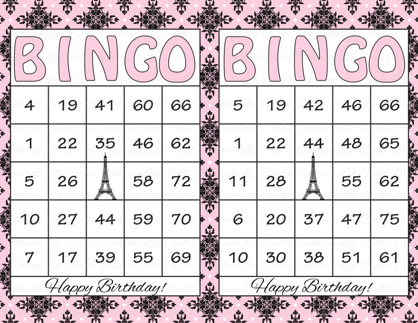 30 Birthday Printable Bingo Cards Instant Download Pink