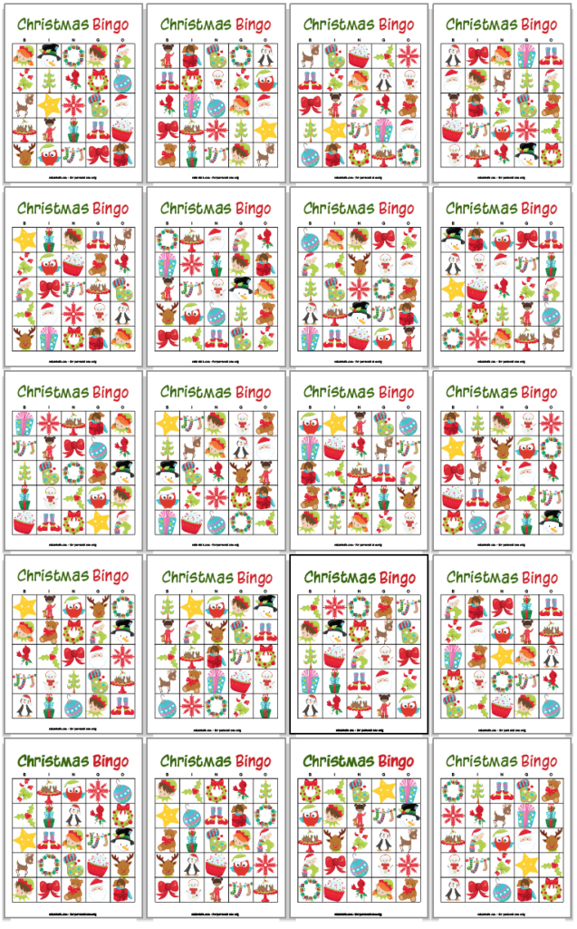 34 Printable Christmas Bingo Cards Printable Christmas