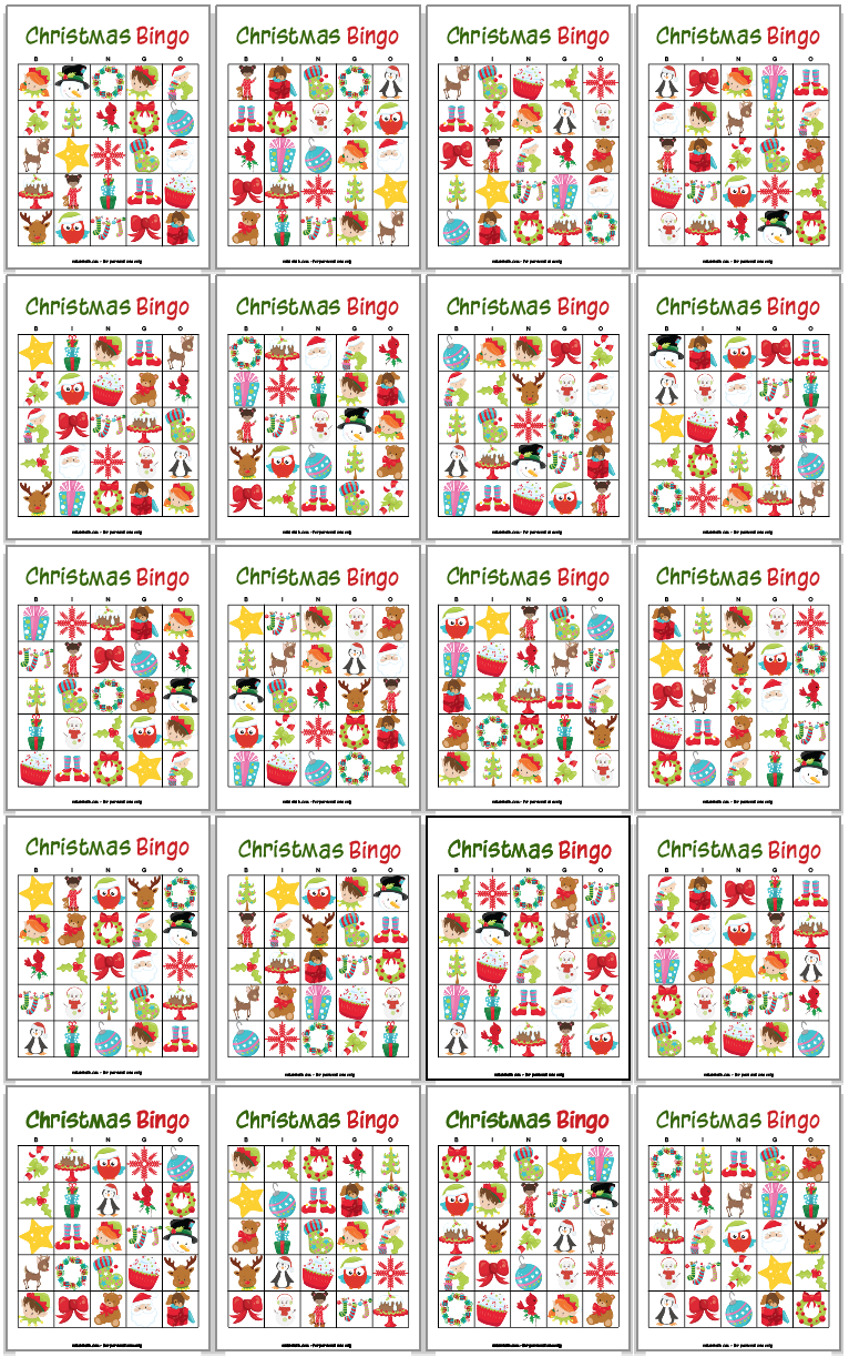 34 Printable Christmas Bingo Cards Printable Christmas 