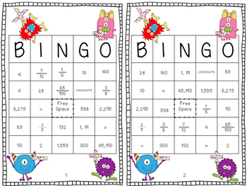 4th Grade Math Bingo Common Core State Standards Aligned 