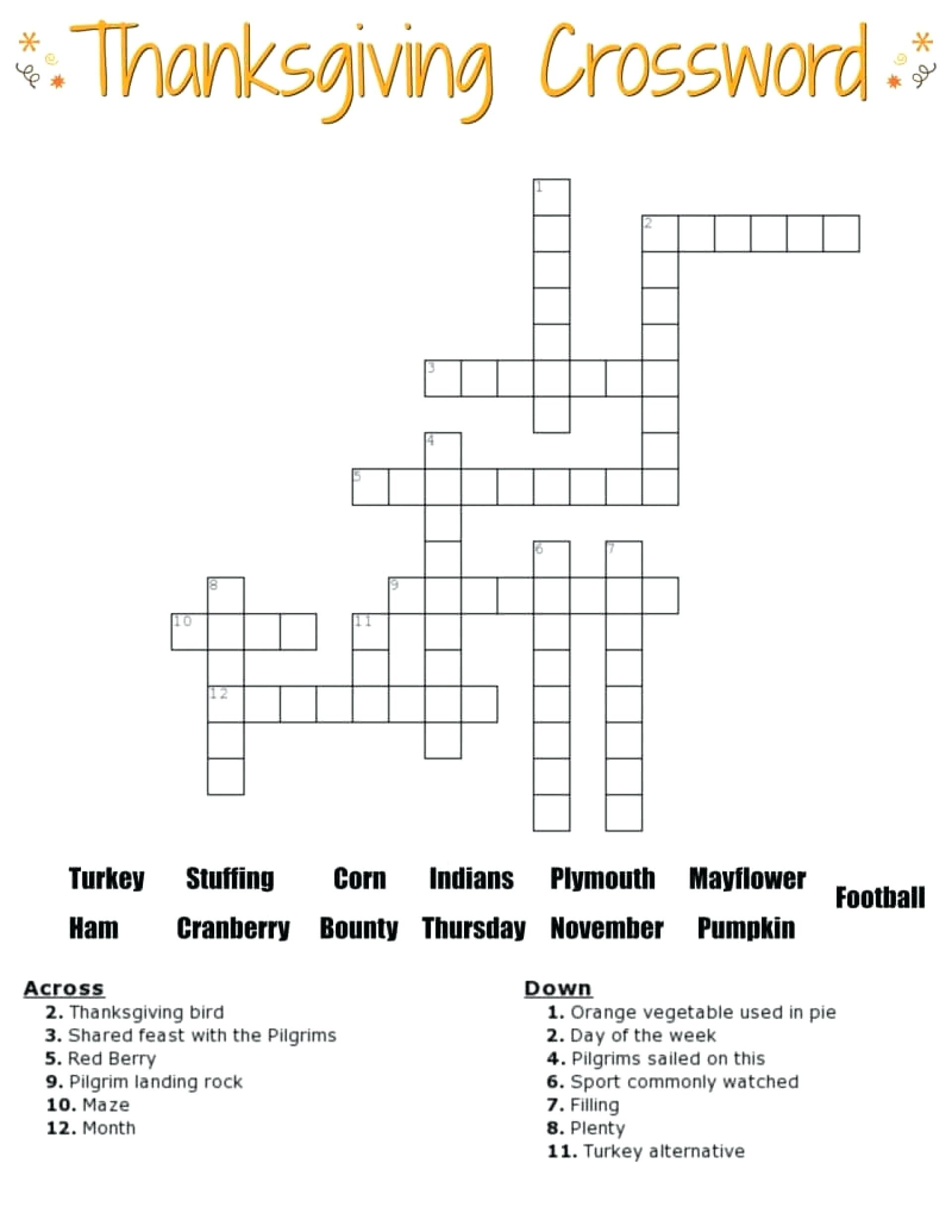 4Th Grade Printable Crossword Puzzles Printable 