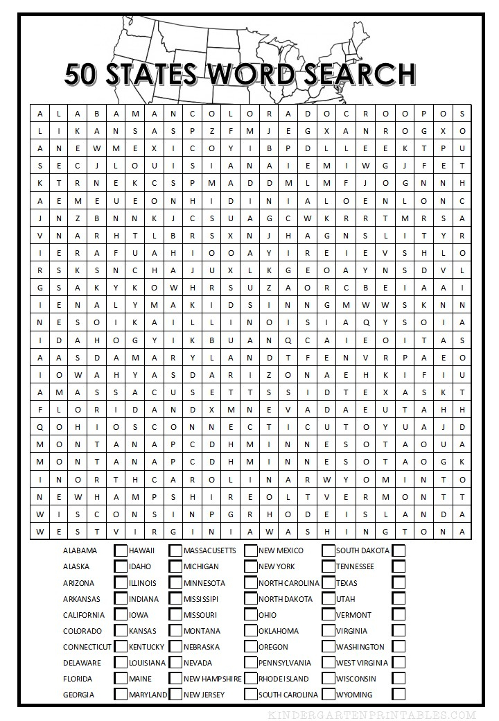free printable word search united states