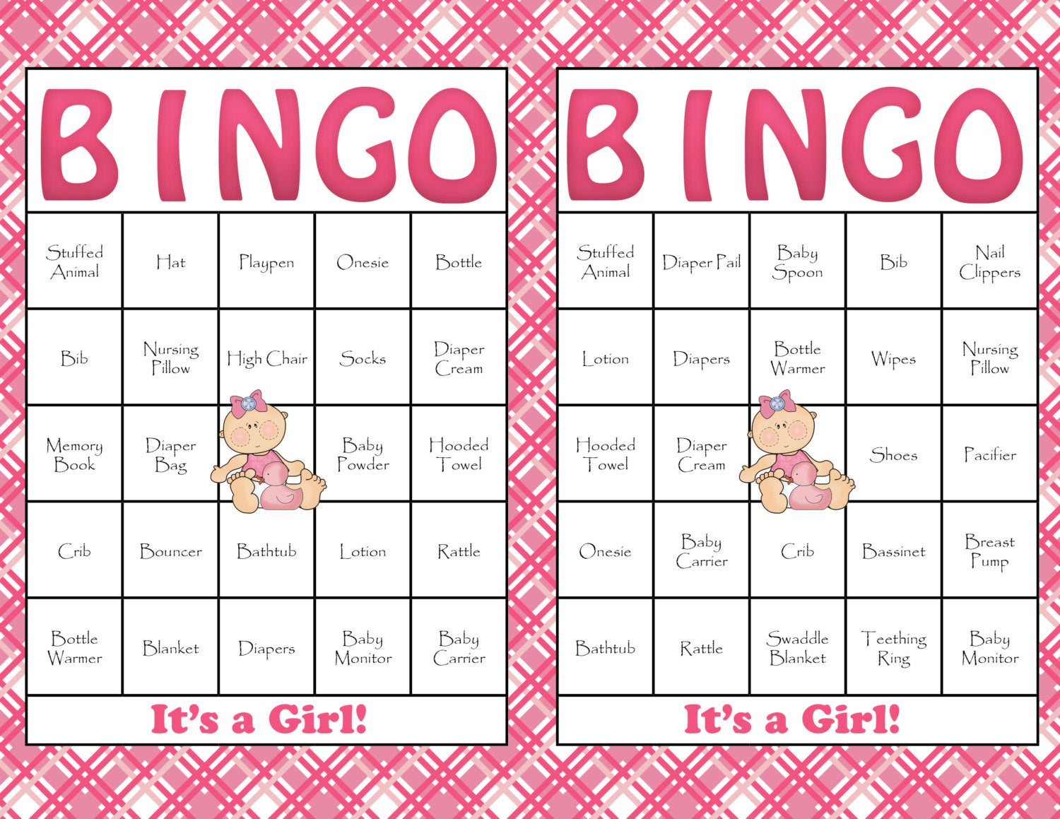 60 Baby Shower Bingo Cards Printable Party By 