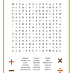 A Free Math Word Search Printable With 18 Math Terms To