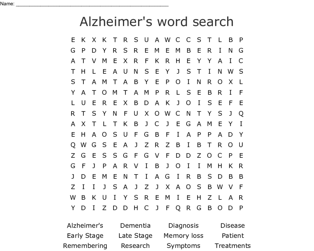 Alzheimer S Word Search Wordmint Word Search Printable