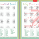Baby Shower Word Search With Answer Key Tulamama