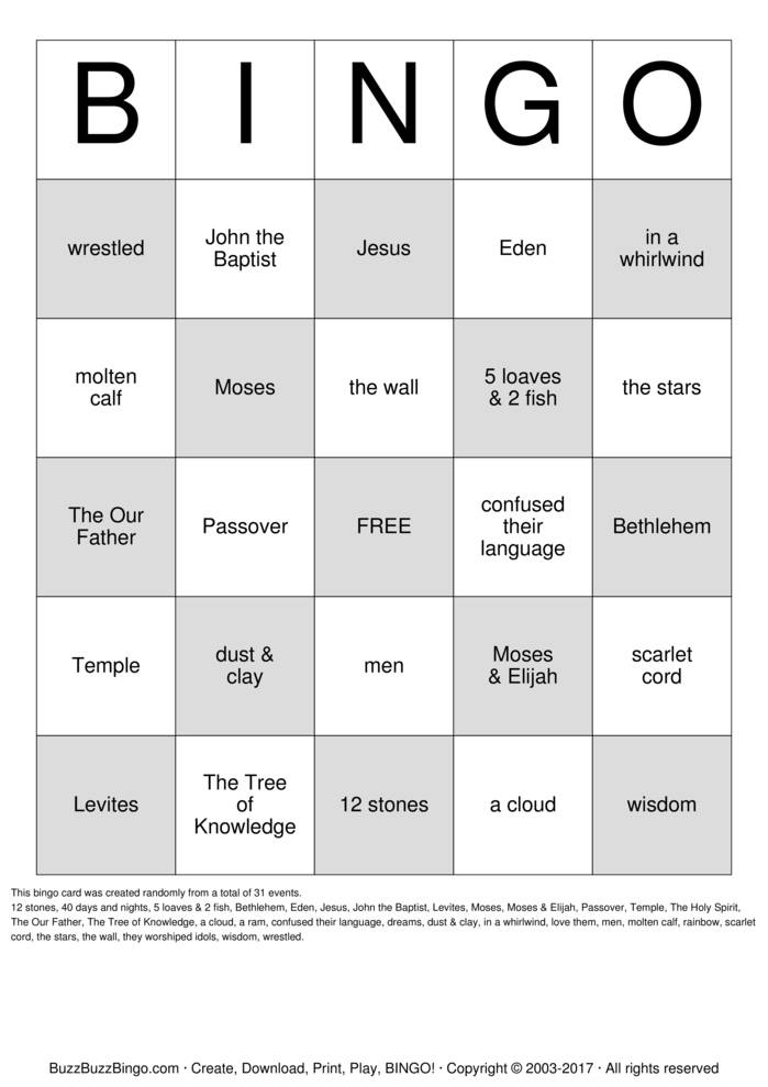 Bible Bingo Cards To Download Print And Customize