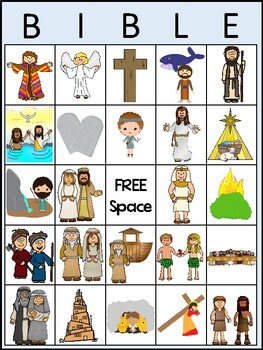 Bible BINGO Printable Game Preschool Bible History 