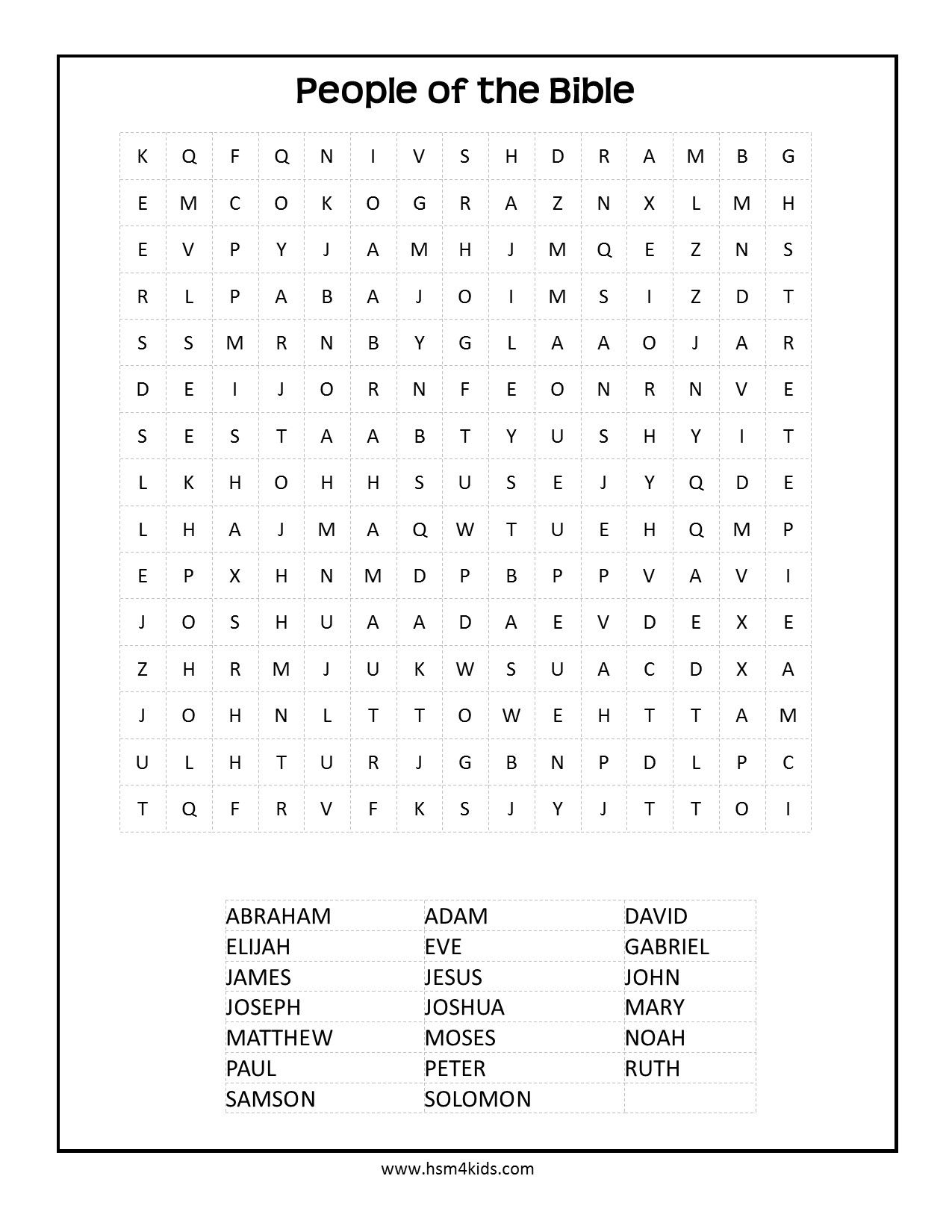 bible word search printable pdf