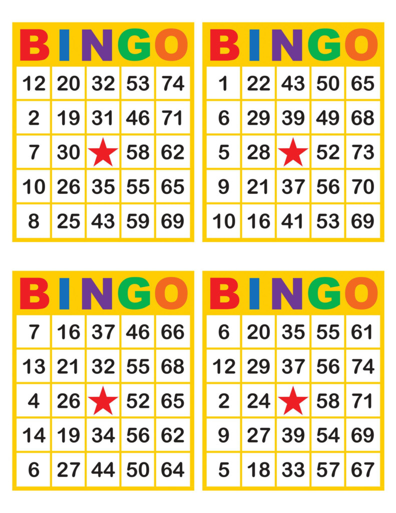 Bingo Cards 1000 Cards 4 Per Page Includes A Numbered Set
