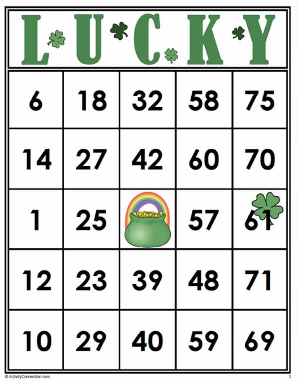 Bingo Cards 35 LUCKY Bingo Cards Free Bingo Cards 