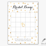 Black Gold Bridal Shower Bingo Cards Printed Or Printable
