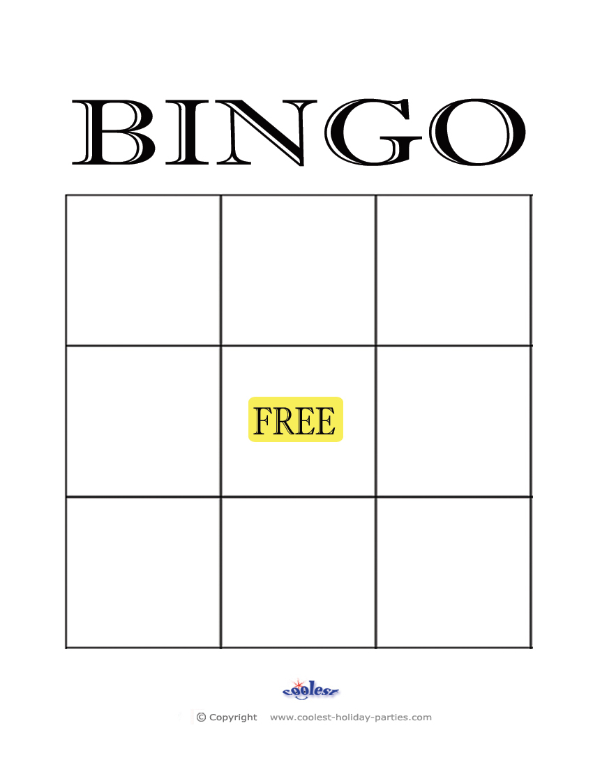 Blank bingo 3 3