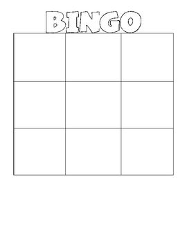 Blank BINGO WORDO Grids Bingo Template Bingo Card 