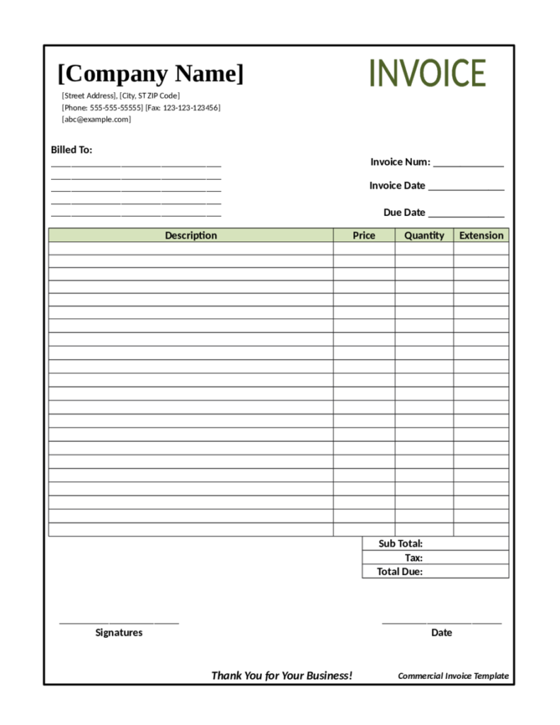 Blank Invoice Template Pdf Edit Fill Sign Online