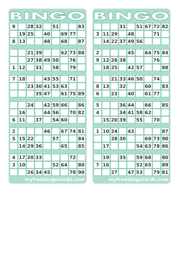 Blank Printable Bingo Card Templates At