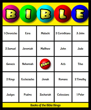 Books Of The Bible Bingo Traditional Version