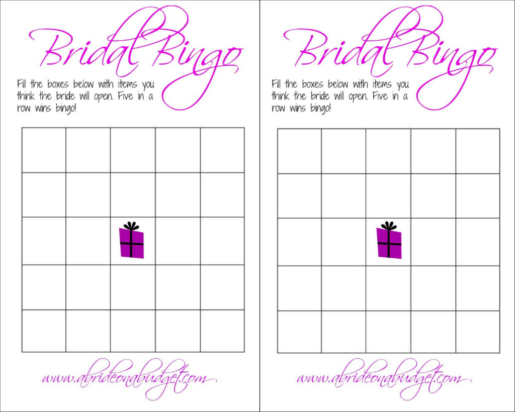 Bridal Bingo And A Free Printable A Bride On A Budget