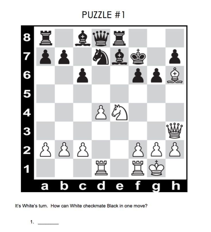 Chess Puzzle For Kids With Answer Chess Puzzles Chess 