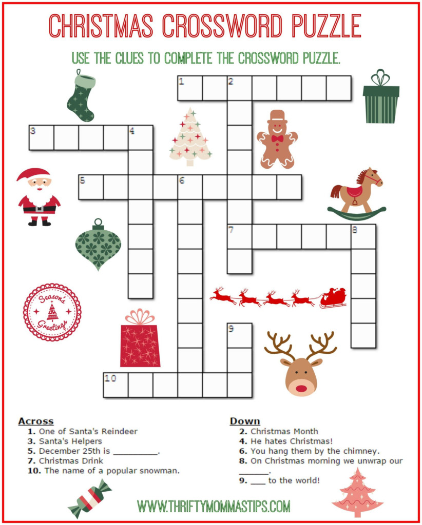Christmas Crossword Puzzle Printable Thrifty Momma S