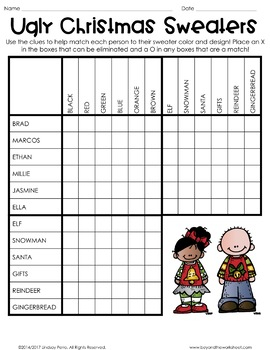 Christmas Logic Puzzle Activity By Lindsay Perro TpT