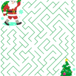 Christmas Maze Puzzle With Santa Free Printable Puzzle Games