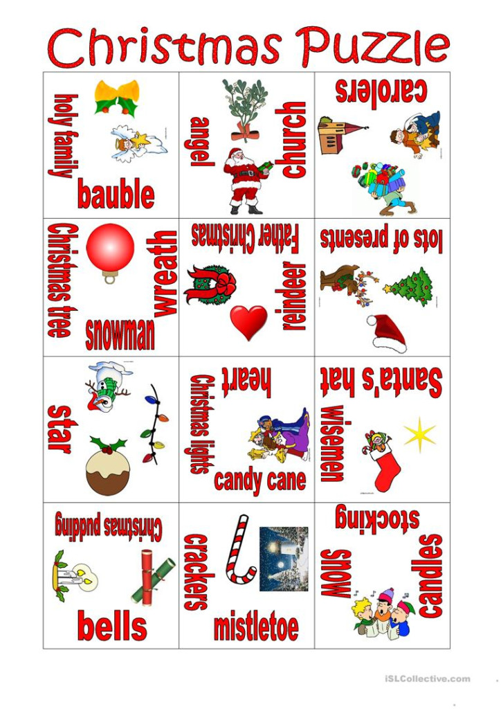 Christmas Puzzle Worksheet Free ESL Printable Worksheets