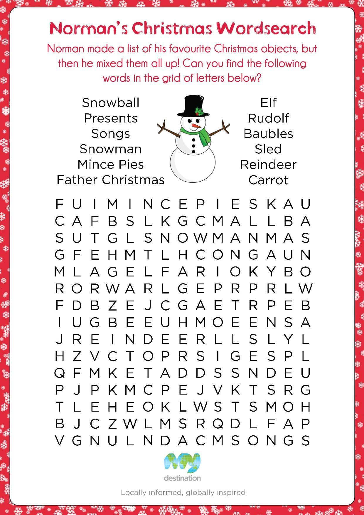 Christmas Wordsearch Download This Puzzle For Free At The 