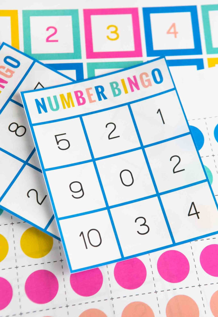 Colorful Number Bingo Card With Images Free Printable